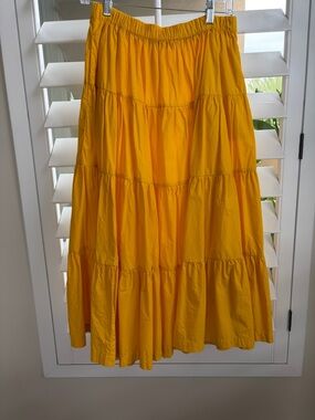 J. Crew Yellow Tiered Maxi Skirt
